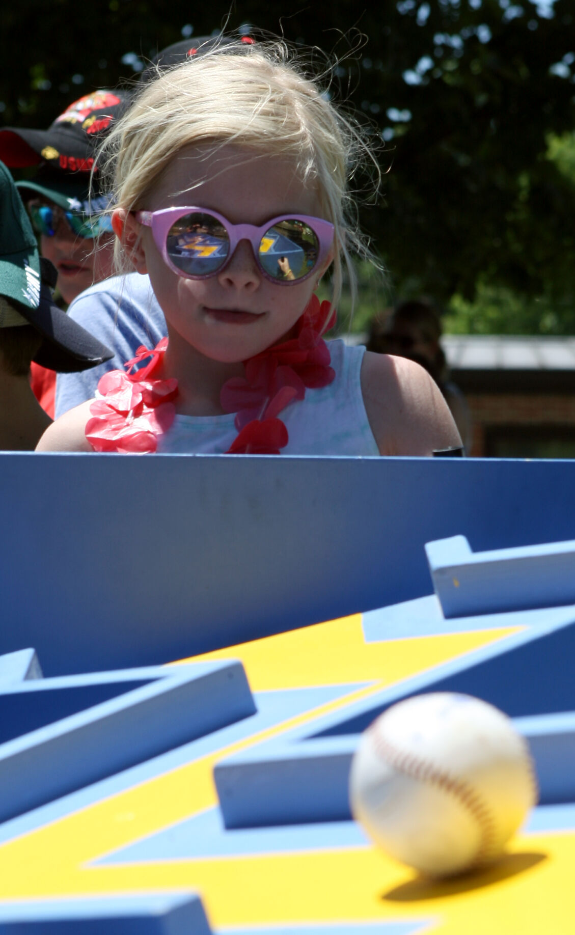Willa Freese plays yard games